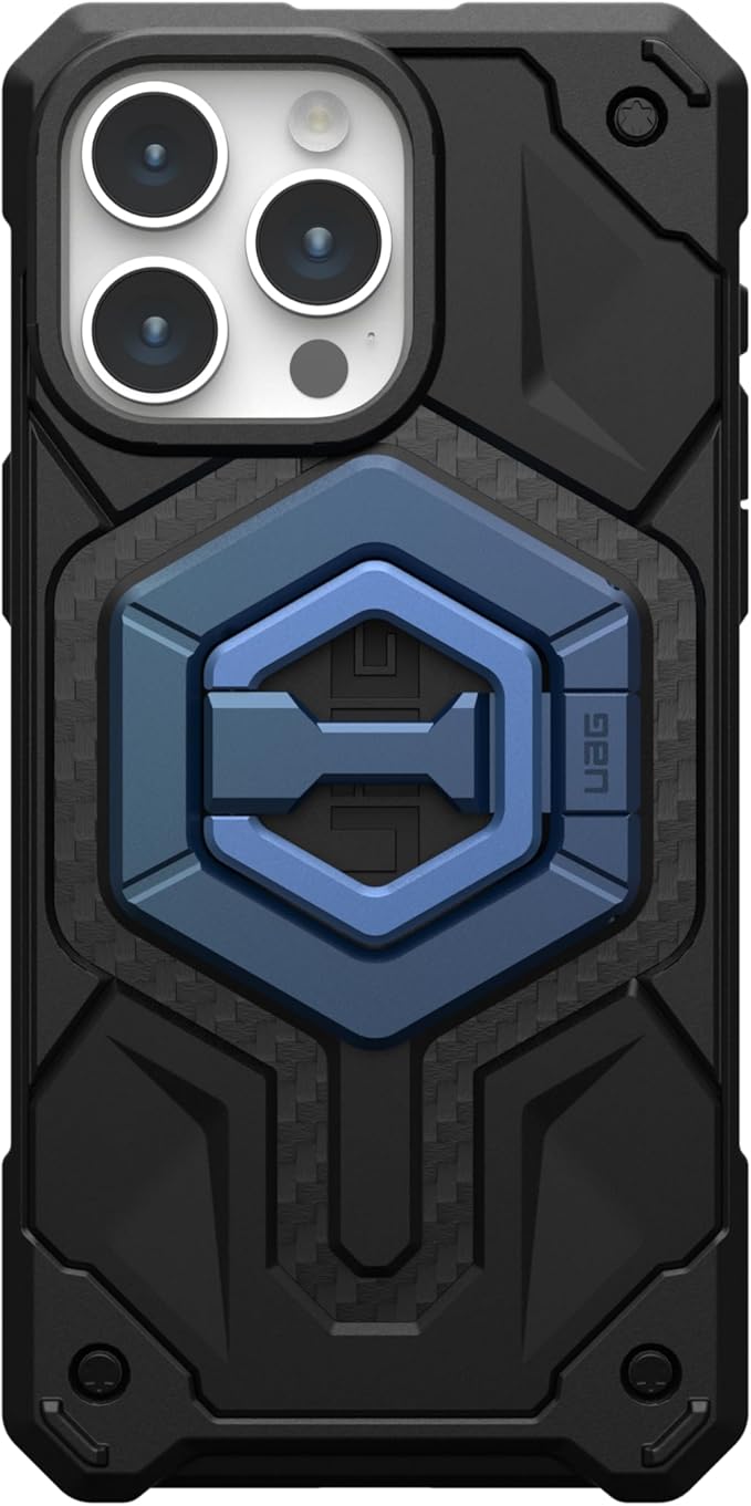 URBAN ARMOR GEAR UAG Magnetic Ring Stand Compatible with MagSafe Magnet, Removable Metal Finger Ring Grip 360 Rotation Adjustable Kickstand for iPhone 17, Galaxy S25, Mallard/Bright Blue