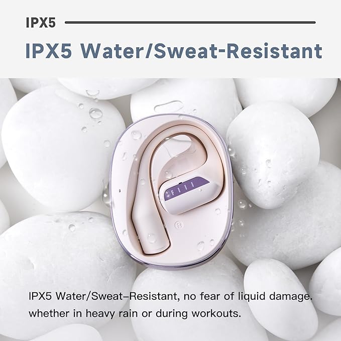 FIIL GS Open Ear Earbuds Wireless Heaphones, Wireless Earbuds with LDAC for Hi-Res Audio, Bluetooth 5.3 and Noise Reduction Earphone,IPX5 Waterproof, Open-Ear Heaphones