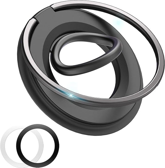 [2025 Newest] Magnetic Phone Grip for MagSafe Ring Holder, Magnet Phone Grip Stand Finger Kickstand Two-Sided Magnetic Compatible with iPhone 17 Pro/Max 16 15 14 13 12 11 Plus&Android