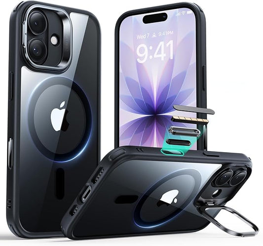 ESR for iPhone 17 Case with Stand, Camera Control Cover Compatible with MagSafe, Military-Grade Drop Protection Magnetic Phone Case for iPhone 17, Scratch-Resistant Back Cover,Clear Black