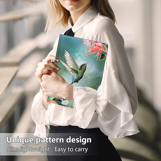 Slim Case for Samsung Galaxy Tab S10 FE / S9 FE 5G 10.9" & Tab S9 11", PU Leather Protective Cover, Multi-Angle Stand, Auto Sleep/Wake, Hummingbird