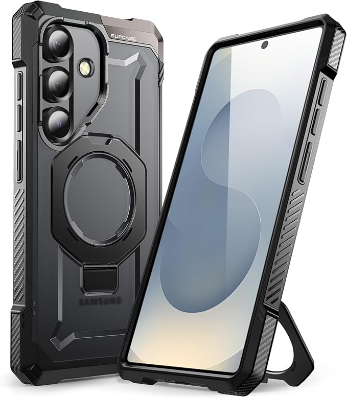 SUPCASE for Samsung Galaxy S25 Case with Stand (Unicorn Beetle Grip), [Compatible with MagSafe] [Military-Grade Drop Protection] Heavy Duty Shockproof Magnetic Phone Case for Galaxy S25 6.2", Black