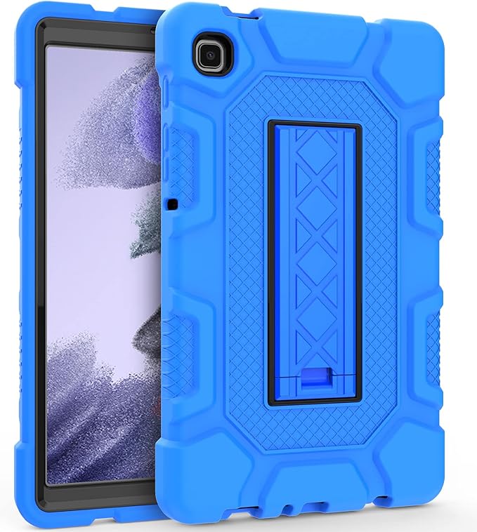 Rantice Samsung Galaxy Tab A7 Lite Case 2021, Hybrid Case with Kickstand, Shock Absorbing Bumps, Anti-Slip Grid Pattern, Blue+Black