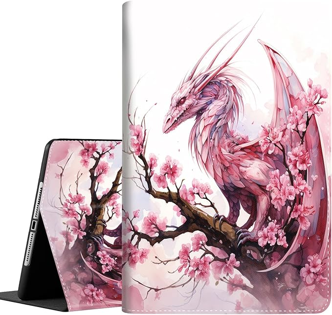 Case for Galaxy Tab A9 Plus ， Auto Sleep/Wake Multi-Angle Viewing Slim Folio Stand Cover for Samsung Galaxy Tab A9+/A9 Plus 11 Inch 2023 (SM-X210/X216/X218), Pink Dragon