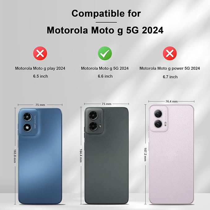 Jasonyu Flip Wallet Case for Moto G 5G (2024),Leather Magnetic Folio Cover with Card Holder,Kickstand - TPU Shockproof Durable Protective Phone Case,Black