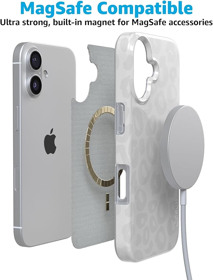 Casely iPhone 17 Case | Into The Wild | White Snow Leopard | Compatible with MagSafe | Classic Ultra Slim Design