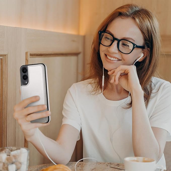 DJDUCK Designed for Samsung Galaxy S25 Edge Case Wallet with Card Holder, [Magnetic Clasp Cover] [RFID Blocking Leather Protection] Shockproof Women Men Cases for Samsung S25 Edge White