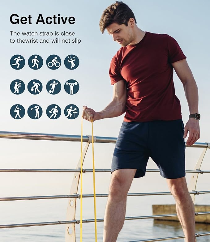 EarlySincere Smart Watches for Men Women Blood Pressure, 1.9" HD Full Touch Screen, Fitness Tracker with Heart Rate Blood Oxygen Sleep Monitor, IP67 Waterproof Smartwatch for Android iOS