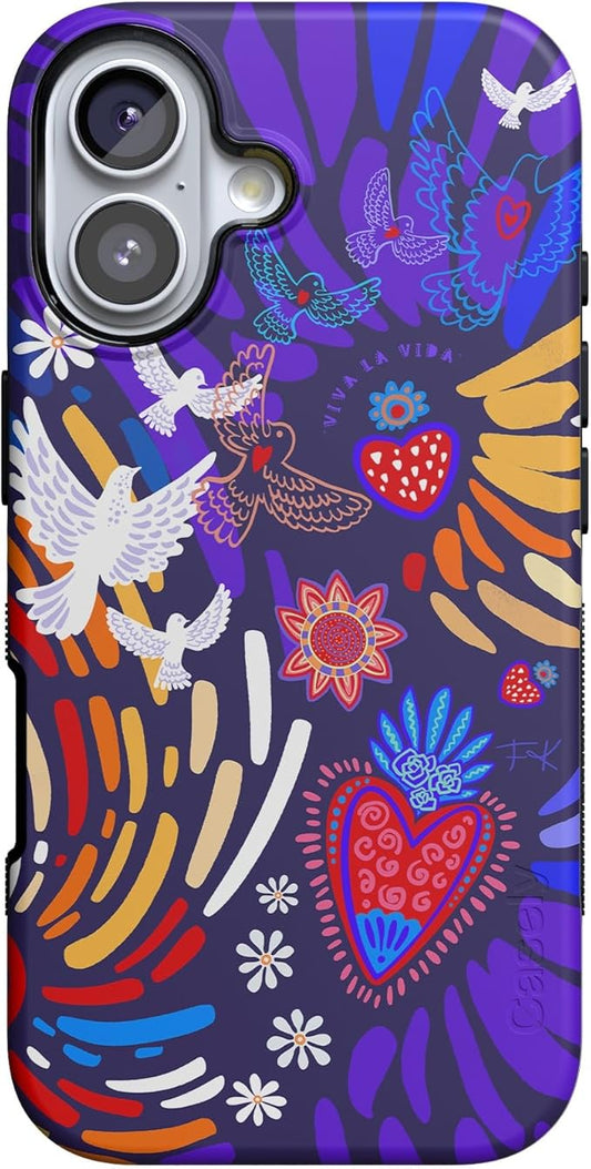 Casely iPhone 17 Case | Viva La Vida | Frida Kahlo Collage | Compatible with MagSafe | Bold Protective Design