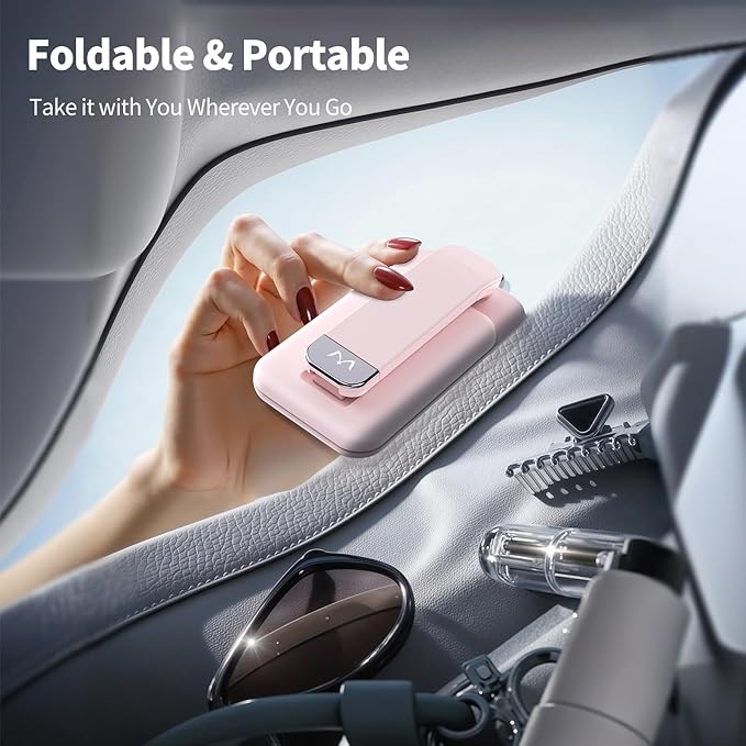 iWALK Magnetic Cell Phone Stand for Desk, Angle and Height Adjustable Mobile Phone Holder, Foldable Magnet Stand for iPhone 16 15 14 13 12 Pro Max and iPad, Cell Phone Holder for Samsung Galaxy, Pink