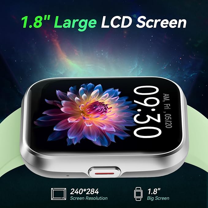 Fitpolo Smart Watches for Men/Women, 1.8'' Alexa Built-in Fitness Tracker Watch with Bluetooth Calls, IP68 Waterproof, Heart Rate/Sleep/SpO2/Stress Monitor, 110 Sport Modes for Android & iPhone