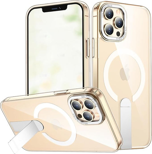for iPhone 14 Pro Max Case with Kickstand, Compatible with MagSafe, [Invisible Stand] Anti-Slip Shockproof Military-Grade Protection, Magnetic Protective Phone Case for iPhone 14Pro Max, Clear