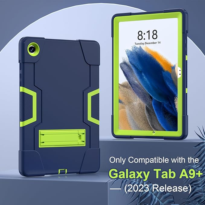 Case for Galaxy Tab A9 Plus 11 inch (2023), Protective Heavy Duty Shockproof Kickstand Cover for Samsung Galaxy Tab A9+ Plus 11" Model (SM-X210/X215/X216) Navy Blue+Olivine