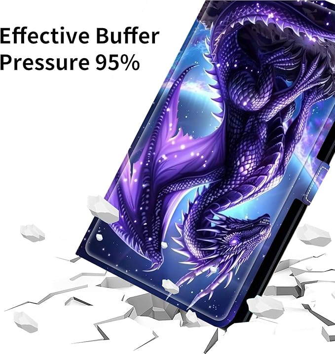 for Lenovo Tab M9 Case,9 inch Tablet Cover, Magnetic Closure Travel Portable Protective Case with 360 Degree Rotating Stand for Lenovo Tab M9 TB-310FU 2023-Purple Dragon
