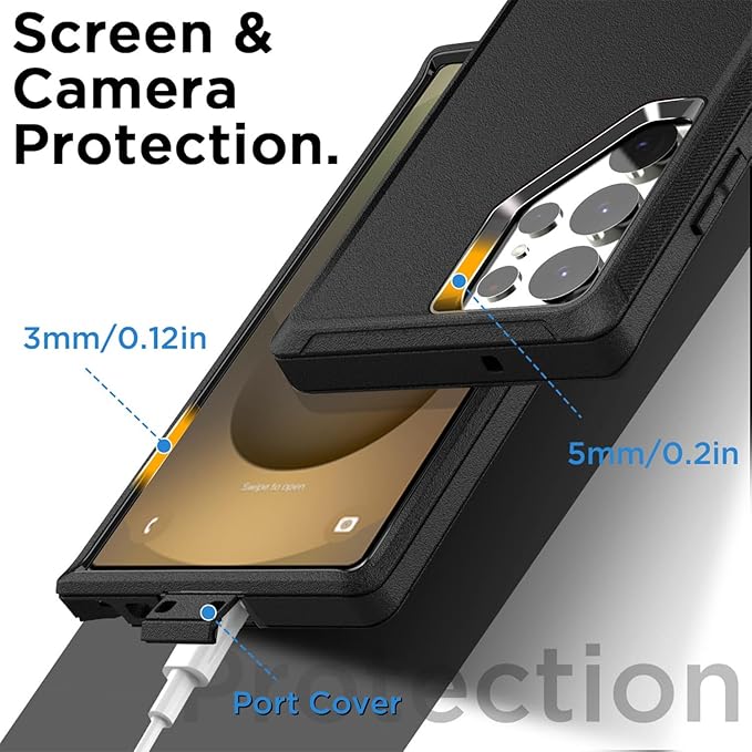 AICase Belt-Clip Holster Case for Samsung Galaxy S25 Ultra 6.9",Heavy Duty Drop Protection Full Body Rugged Shockproof/Drop Proof/DustProof Military Grade Tough Durable Cover for S25 Ultra 2025