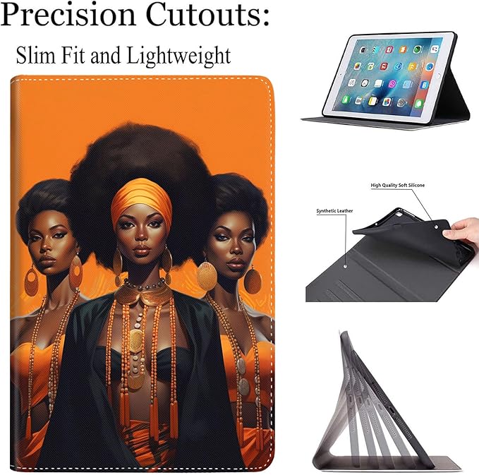 Case for Galaxy Tab A9 Plus ， Auto Sleep/Wake Multi-Angle Viewing Slim Folio Stand Cover for Samsung Galaxy Tab A9+/A9 Plus 11 Inch 2023 (SM-X210/X216/X218), American Women