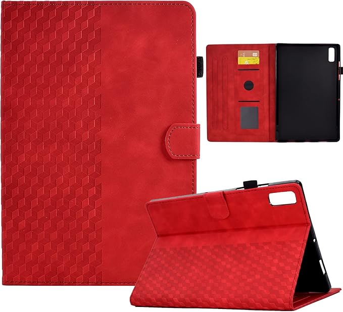 Case for Nook 9" Lenovo Tablet 2024 / Lenovo Tab M9 (TB-310FU) 2023 PU Leather Folio Magnetic Cover Card Holder with Stylus Loop for M9 Tablet Case,Red