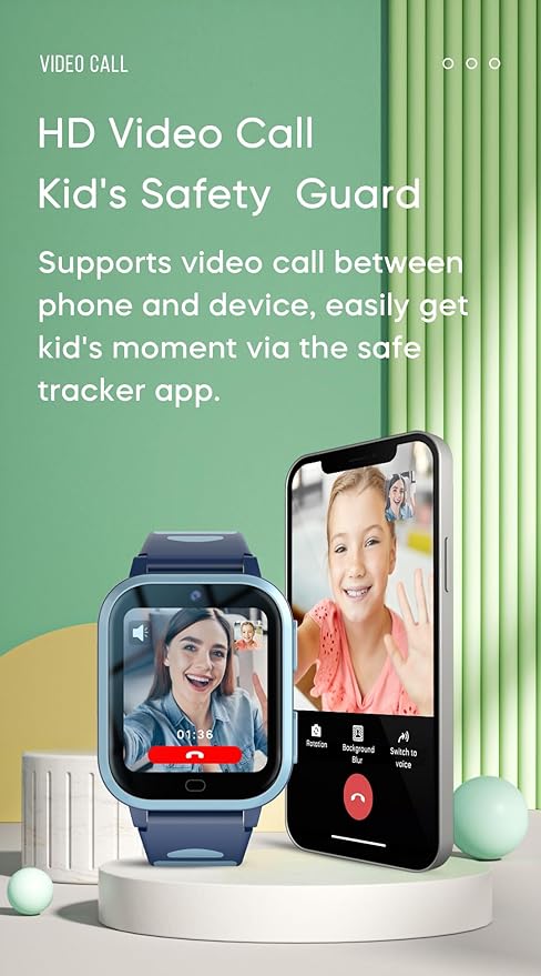 4G GPS Smart Watch for Kids Whatsapp Line Video Phone Call and Text Voice Chat SOS Alarm Message Anti-Lost Real-time Tracker Pedometer Silent Mode Camera TikTok Facebook Global Version Age 3-15 Gift