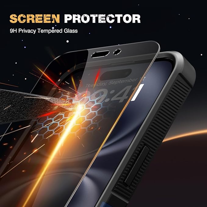 Diaclara Magnetic for iPhone 16 Plus Case, [with Privacy Screen Protector] [Anti Spy] [Military Grade Drop Protection] Heavy Duty Full-Body Shockproof Phone Case, Magnetic Blue