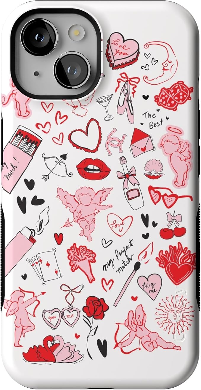 Casely iPhone 14 Case | Cupid's Touch | Collage | Compatible with MagSafe | Bold Protective Design