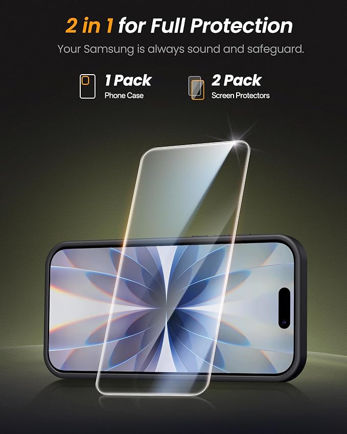 for iPhone 17 Case Wallet with Stand, Built-in [2 Pack] Screen Protector & Card Holder & Camera Cover, Military Grade Drop Protection Phone Case for iPhone 17 6.3" 2025, Black