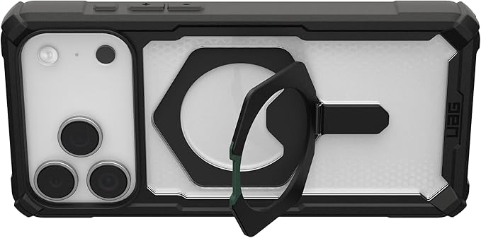 URBAN ARMOR GEAR UAG Designed for iPhone 17 Pro Max Case with Kickstand Plasma XTE - Compatible with MagSafe Transparent Military Grade Protective Cover, Black/Clear