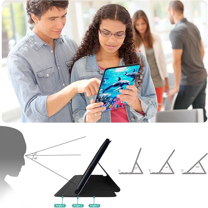 Case for Lenovo Tab M10 Plus 10.3", 360 Degree Rotating Folding Stand,with Auto Sleep/Wake Case for Lenovo Tab M10 Plus (2020 2nd Gen) TB-X606F/TB-X606X 10.3" FHD Tablet,Deep Sea Corals Dolphin