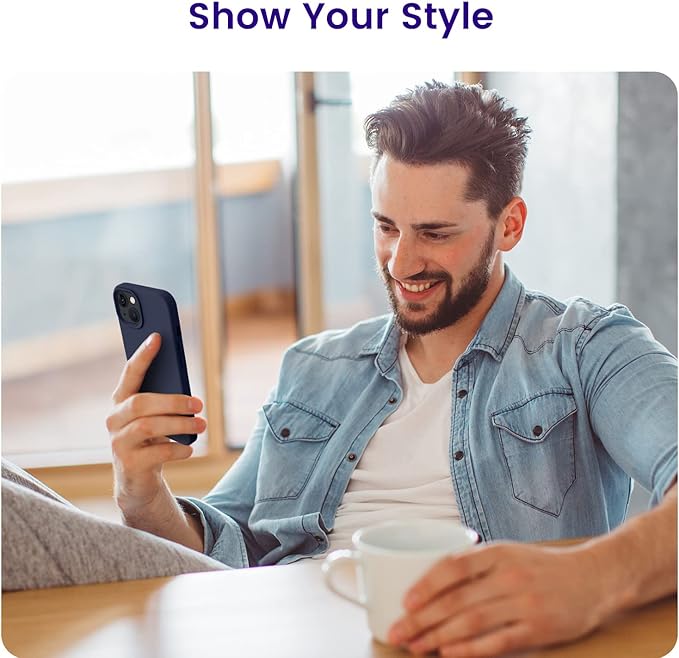 OTOFLY Designed for iPhone 14 Case, Silicone Shockproof Slim Thin Phone Case for iPhone 14 6.1 inch (Midnight Blue)