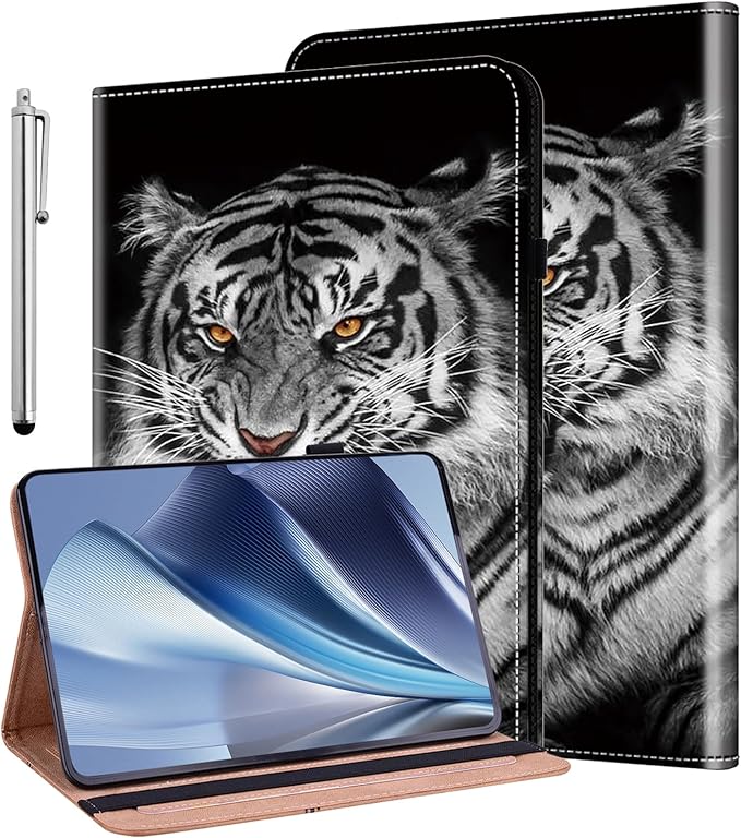ALILANG Case for Samsung Galaxy Tab A9 Plus 11 Inch Case 2023 with Stylus, Shockproof Folding Stand Cover for Samsung Tab A9+ (SM-X210/X216/X218) Tablet Cases -Black Tiger
