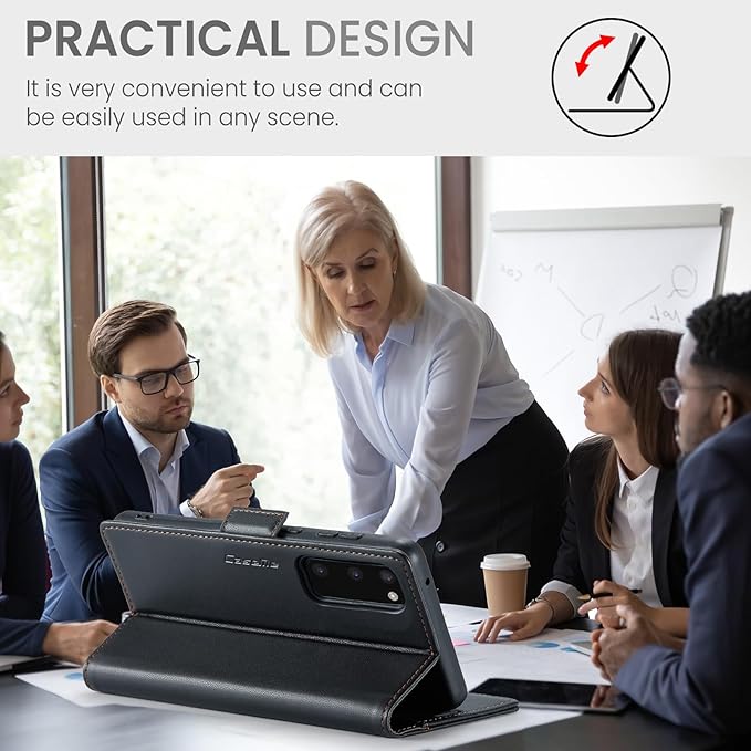 Case for Samsung Galaxy S20 Wallet Case, RFID Blocking PU Leather Flip Folio Cover Card Holder Kickstand Shockproof Phone Case Compatible with Samsung Galaxy S20, Black