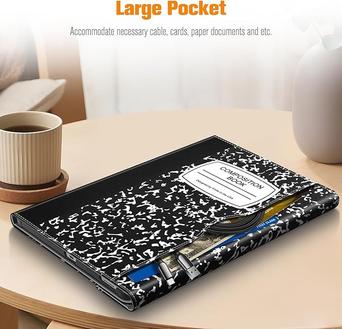 Fintie Case for Samsung Galaxy Tab S10 FE Plus 13.1 Inch 2025 Model (SM-X620/X626) with Built-in S Pen Holder, Multiple Angle Portfolio Business Cover with Pocket Auto Sleep/Wake, Composition Book