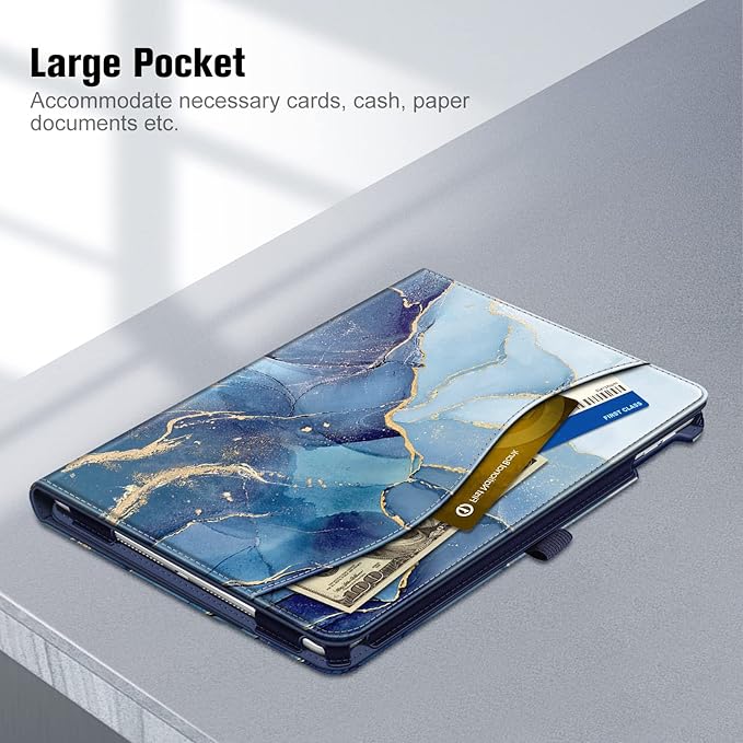 Fintie Case for iPad 9th / 8th / 7th Generation (2021/2020/2019) 10.2 Inch - [Corner Protection] Multi-Angle Viewing Stand Cover with Pocket & Pencil Holder, Auto Sleep Wake, Ocean Marble