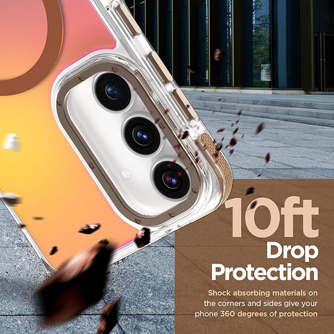 MOWIME Magnetic Case for Samsung Galaxy S25 FE 5G [Compatible with Magsafe] [Cute Fashion Fluorescent Design] [1 Screen Protector] Slim Translucent Matte Case for Galaxy S25 FE 5G 6.7", Desert