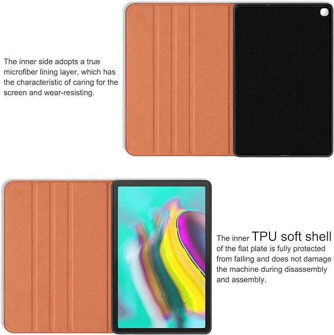 for Samsung Galaxy Tab S5E 10.5 inch Case 2019 Model(SM-T720/T725C/T727) Genuine Leather Cover Protective Shell,Auto Wake/Sleep.Brown