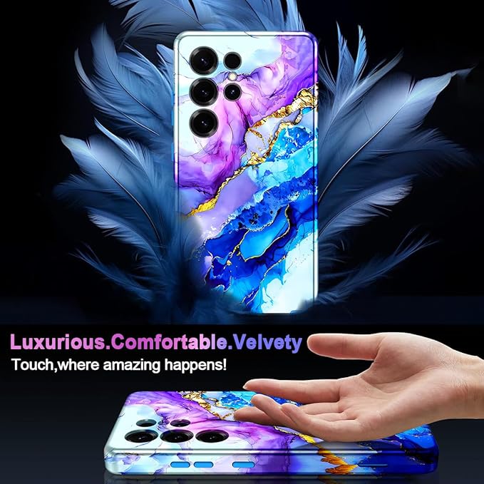 Casetego for Galaxy S25 Ultra Case,Compatible with MagSafe,[Military Grade Drop Test] Full Body Protection Slim Shockproof Rugged Marble Women Case for Samsung Galaxy S25 Ultra 6.9 inch,Azure Blue