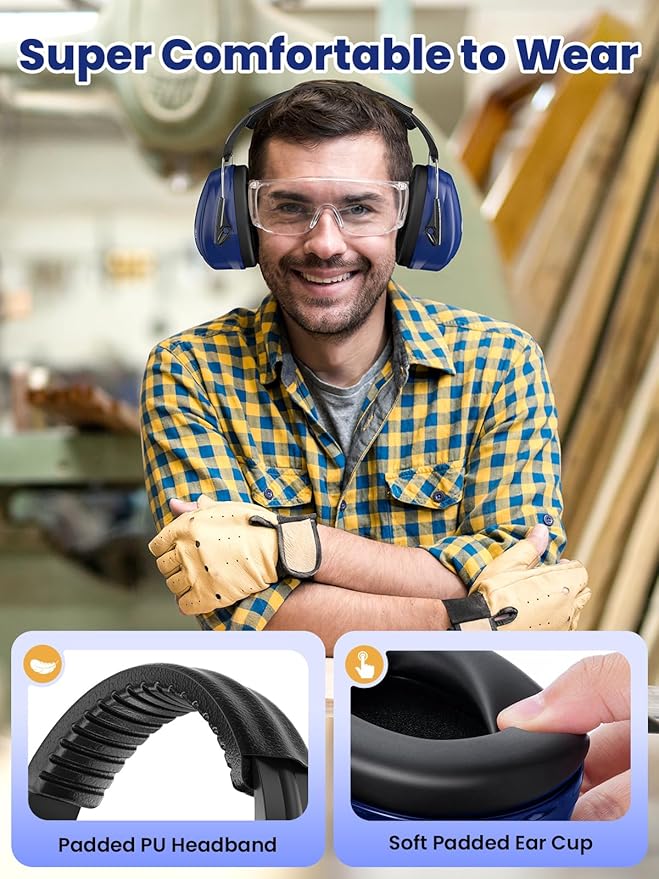 Dr.meter Ear Protection Ear Muffs, 31dB Noise Cancelling Headphones for Shooting Gun Range with Adjustable Headband, Noise Reduction Earmuffs for Adults Kids Autism Sensory, Yard Work, Mowing