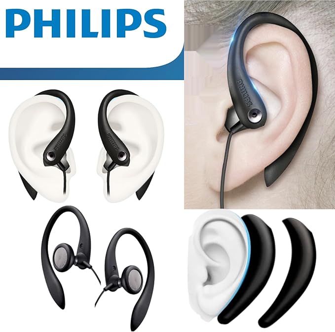 PHILIPS SHS3200BK/37 Flexible Earhook Headphones, Black