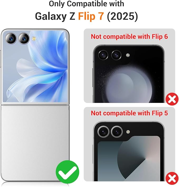Temdan for Samsung Galaxy Z Flip 7 Case with [Built-in Front Screen Protector] [Kickstand][Hinge Protection][Hard PC] Ultra-Thin Shockproof Protective Phone Case for Galaxy Z Flip 7-LightBlue