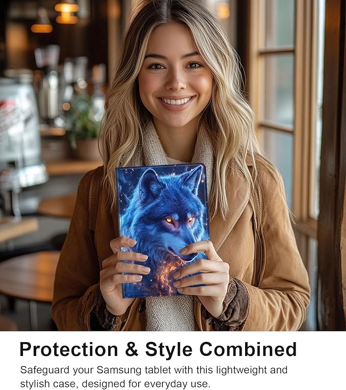 Case for Samsung Galaxy Tab S10 Ultra/Galaxy Tab S9/S8 Ultra 14.6-Inch, Slim PU Leather Stand Cover with Auto Wake/Sleep, Multi-Angle Viewing & Shockproof, Blue Wolf