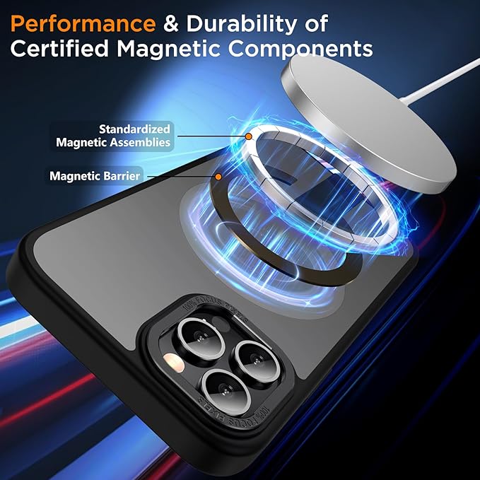 for iPhone 13 Pro Max Case with Kickstand, Compatible with MagSafe, [Invisible Stand] Anti-Slip Shockproof Military-Grade Protection, Magnetic Phone Case for iPhone 13Pro Max (Black)