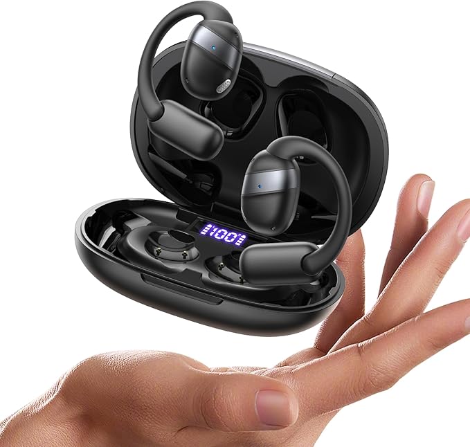 JOYROOM Open-Ear Wireless Earbuds Bluetooth 5.4 Headphones Sport IPX4 Waterproof Ear Buds for During Running/Workout Black