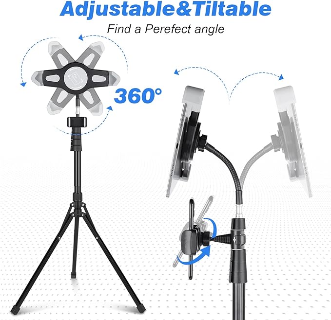 UBeesize 67-in iPad Tripod Stand, 360 Rotating Tablet Mount & Phone Holder, Compatible with 9.9-15.7 Inches Tablets