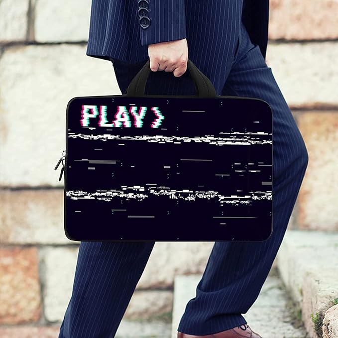 RICHEN 14 15 15.4 15.6 inch Laptop Shoulder Bag Messenger Bag Notebook Handle Sleeve Neoprene Carriyng Travel Case with Accessories Pocket (14-15.6 inch, PLAYS)