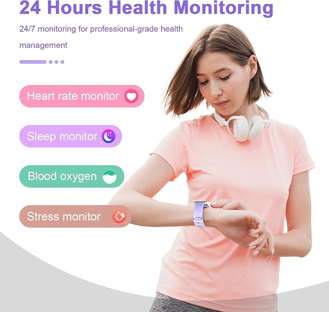 Smart Watch for Men Women Compatible with iPhone Samsung Android Phone 1.69“ Full Touch Screen Watch IP68 Waterproof Bluetooh Fitness Tracker Smart Watch with Heart Rate/Sleep Monitor