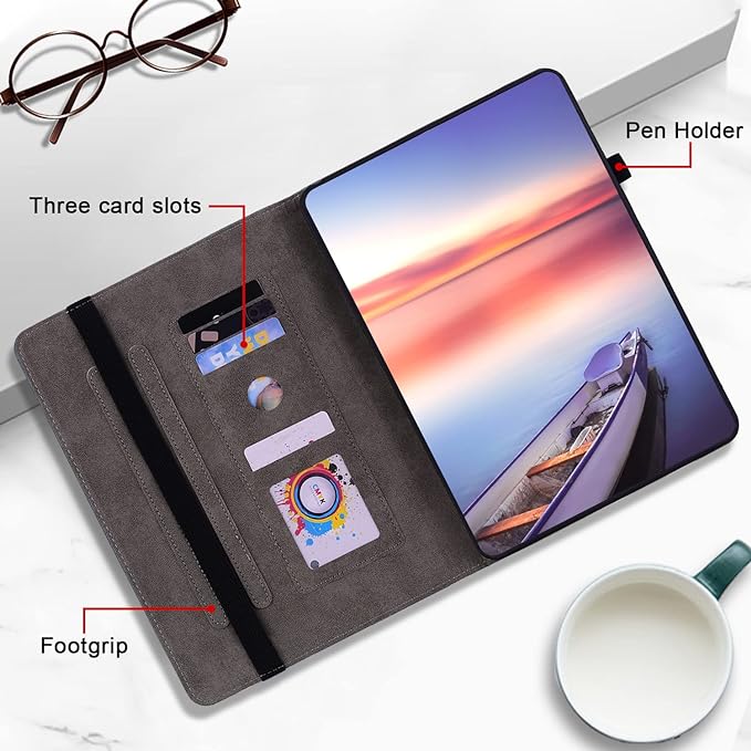 Case for Samsung Galaxy Tab A 10.1 2016 (No S Pen Version), Multi-Angle Flip PU Leather Protective Cover with Stylus Holder for Galaxy Tab A 10.1 Inch 2016 (SM-T580/T585) Case, Rose