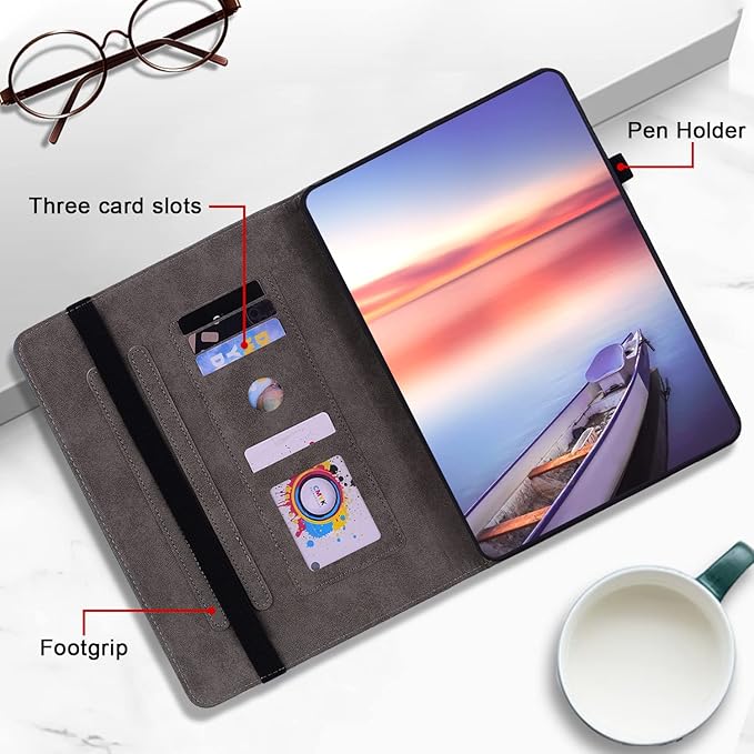 Case for Samsung Galaxy Tab S6 Lite 10.4 Inch 2024/2022/2020, Auto Wake/Sleep Multi-Angle Flip PU Leather Protective Cover with Stylus Holder for Galaxy Tab S6 Lite Case, Green