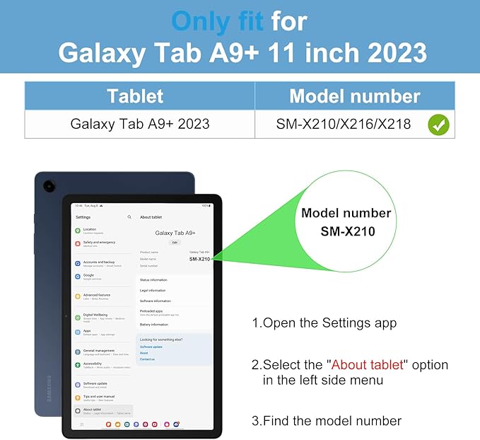 DTTO for Samsung Galaxy Tab A9 Plus 11 inch Case 2023, Premium Leather Business Folio Stand Cover with Hand Strap for Galaxy Tab A9+ 11'' 2023 Model (SM-X210/X216/X218) - Auto Wake/Sleep, Blossom
