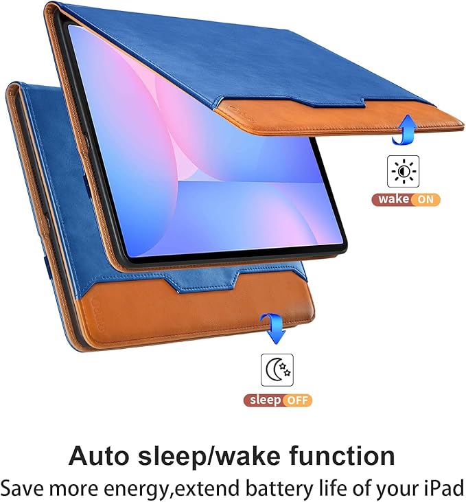 Case for Samsung Galaxy Tab S10 FE Plus 13.1-Inch 2025 - Model SM-X620/SM-X626B with S Pen Holder and Pocket, PU Leather Business Folio Stand Cover for Galaxy S10 FE+, Blue