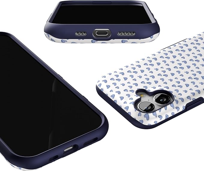 Casely iPhone 17 Case | Lovebug | Blue Hearts | Bold Protective Design | Compatible with MagSafe