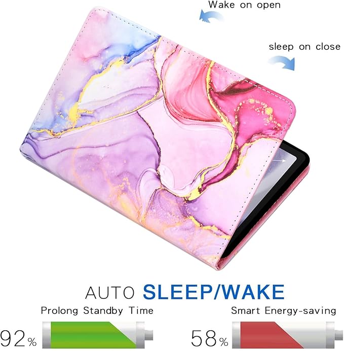 DTangLsm Case for Samsung Galaxy Tab A9 Plus/A9+ 5G 11 Inch 2023 (SM-X210/X216/X218) Multi-Angles Viewing Smart PU Leather Stand Cover with Auto Wake/Sleep for Galaxy Tab A9+ Case,Pink Marble